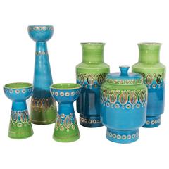 Set of Glazed Ceramic Objects by Bitossi for Rosenthal Netter