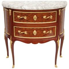 Demilune Transition Style Commode Stamped Albert Gouverneur, circa 1920
