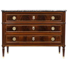 Louis XVI Flamed Mahogany Chest of Drawers