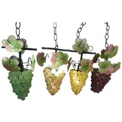 Italian Murano Glass Grape Cluster Chandeliers All Four Stages of Ripeness