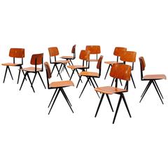 Galvanitas industrial chairs set of 12 Holland 1970