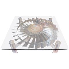 Coffee Table with a Turbine from Rolls Royce Pegasus 2