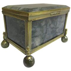19th Century Continental Agate Box Antique 19th Century Continental Agate Box
