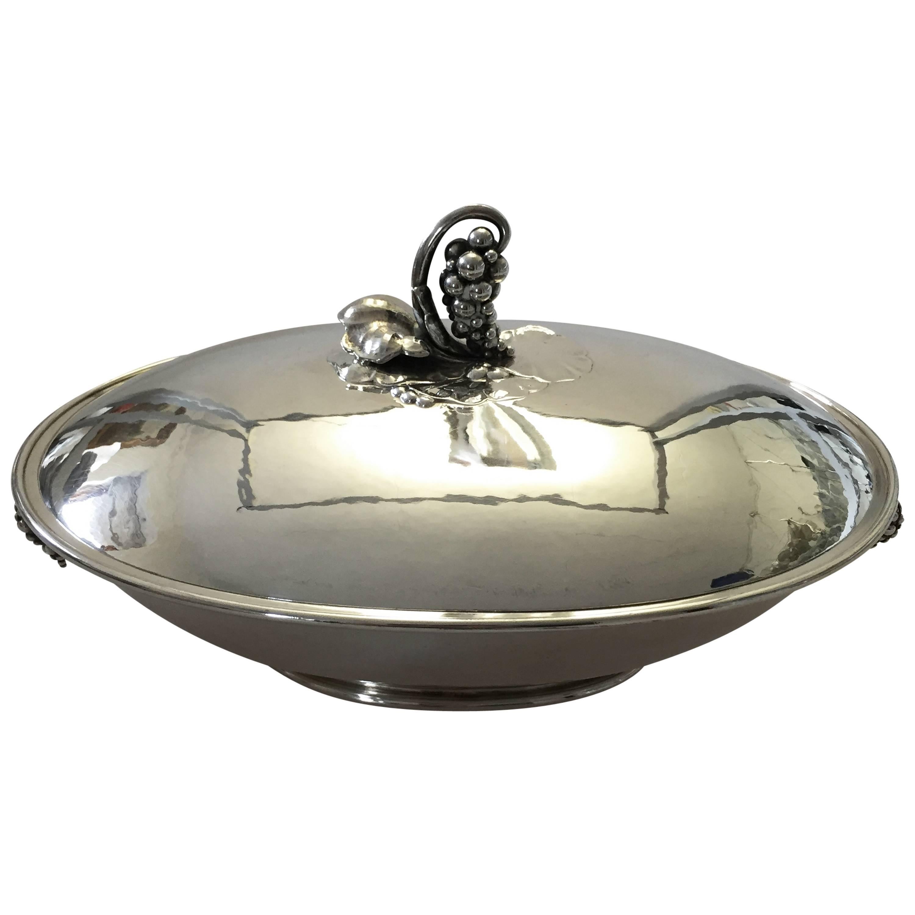 Georg Jensen Sterling Silver Oval Serving Dish with Cover