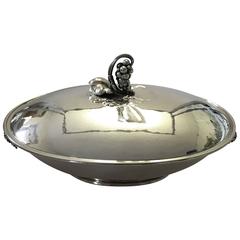 Georg Jensen Sterling Silver Oval Serving Dish with Cover