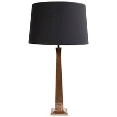 1970s "Pyramid" Model Bronze Table Lamp by Maison Charles