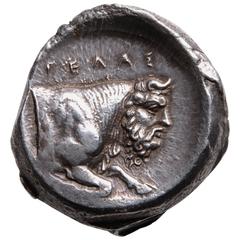 Ancient Greek Silver Tetradrachm Coin from Gela Sicily, 420 BC