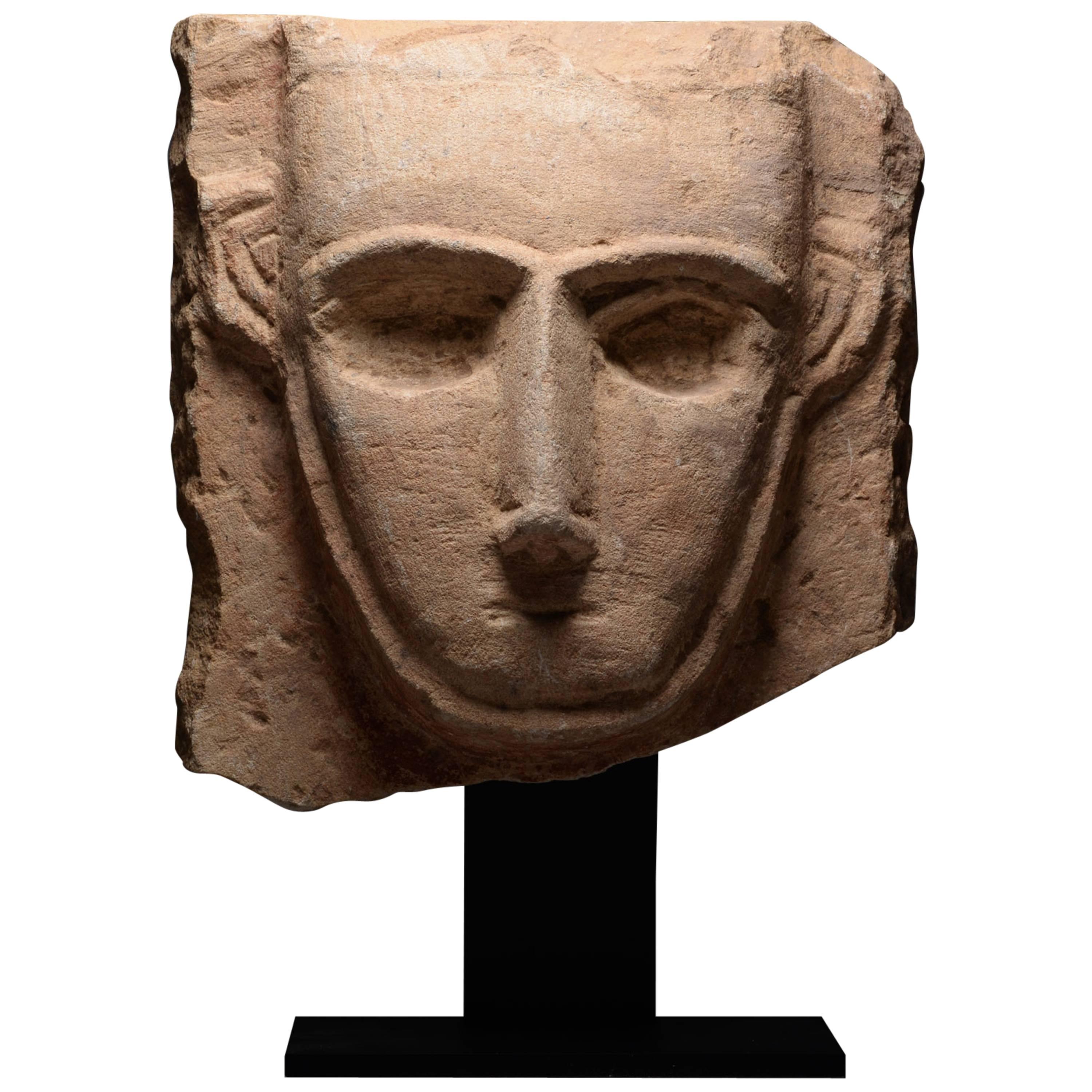 Ancient South Arabian Abstract Limestone Pillar Sculpture - 250 BC