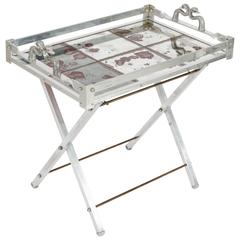 1950s Butlers Tray Table with Swan Head Handles