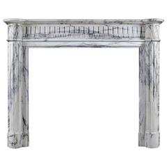 Small French Regency Antique Fireplace Mantel in Arabescato Marble