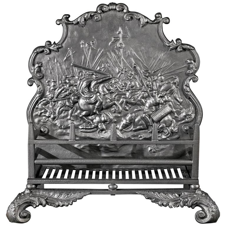 Regency Cast Iron Antique Fireplace Grate English Circa 1830 For Regency Cast Iron Antique Fireplace Grate English Circa 1830 For