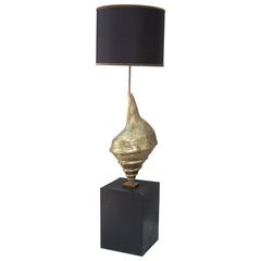 Impressive Brass Shell Lamp in the Style of Maison Charles, France 1960