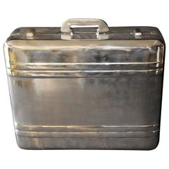 Vintage 1940s Polished Aluminum Suitcase by Halliburton