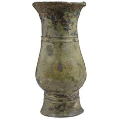 Ancient Chinese Shang Dynasty Bronze Wine Vessel Zhi, 1150 BC 1