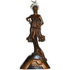 Romain de Tirtoff (Erté) Art Deco Style Bronze of a Woman Figure - Peace