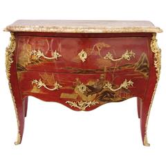 Louis XV Style Red Lacquer Commode, circa 1950 11