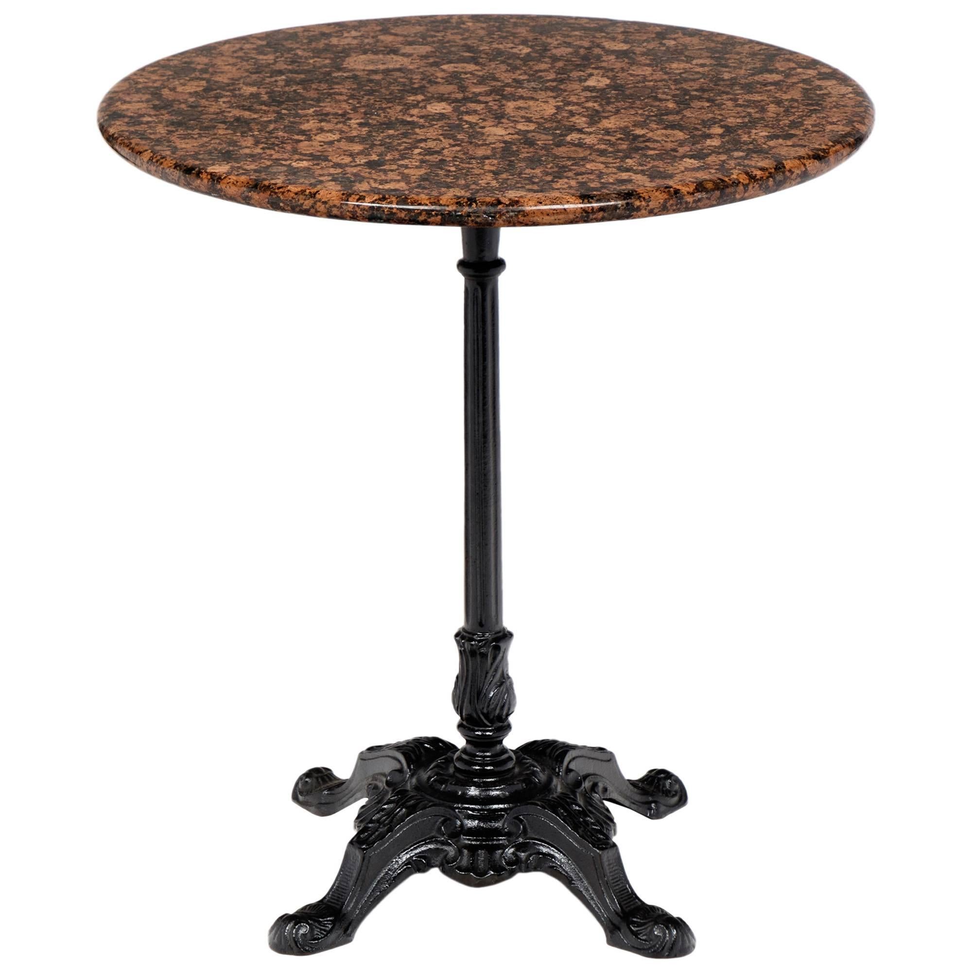 French Antique Marble-Top Bistro Table