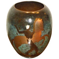 Ikora Dinanderie Mixed Metal Art Deco Vase