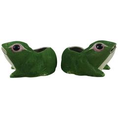 Vintage Pair of Chinese Export Frog Planters