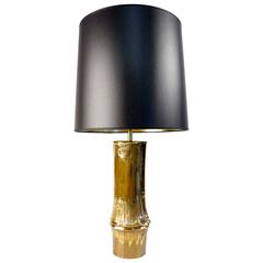 Vintage 1970s Bamboo Model Bronze Table Lamp by Chrystiane Charles