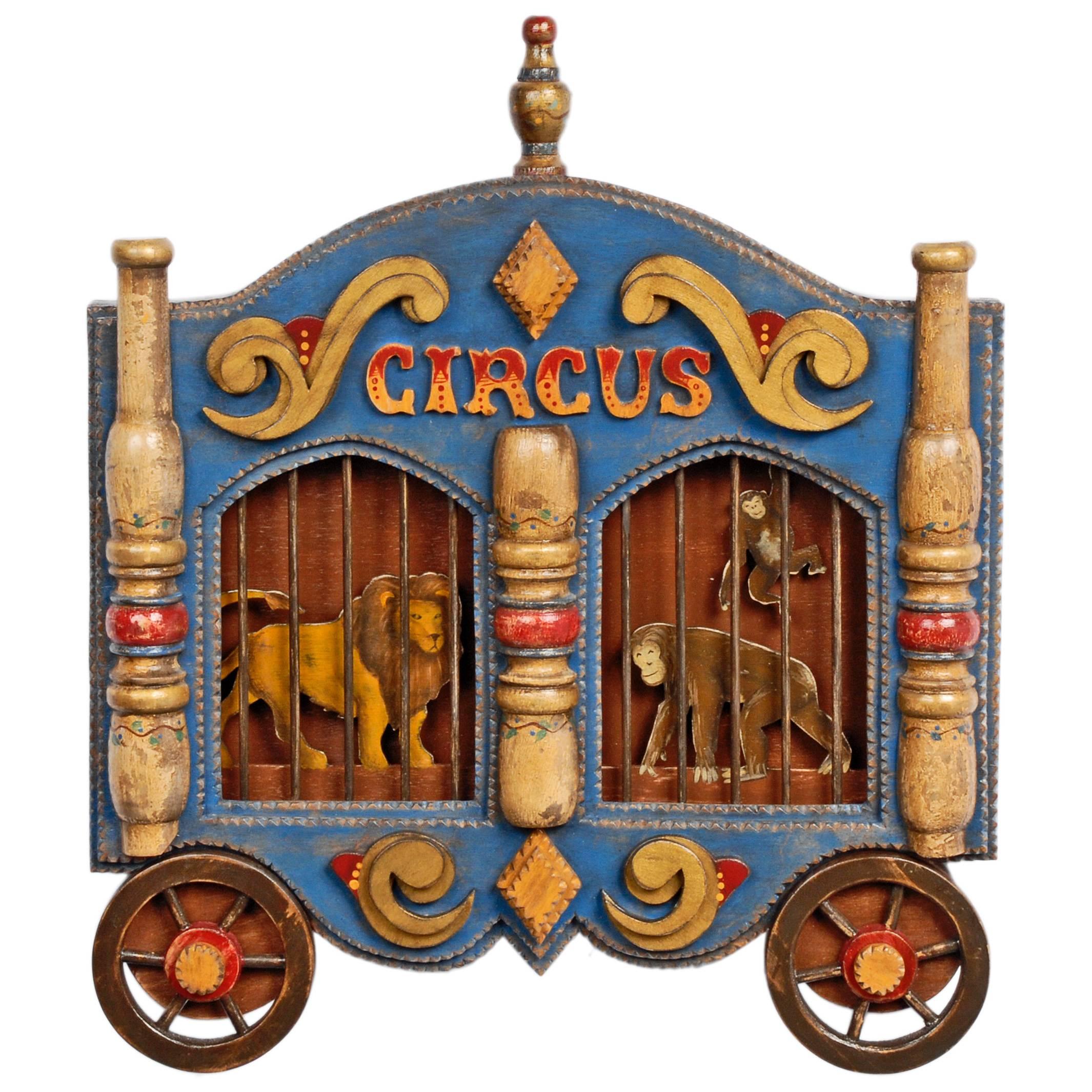 Tramp Art 'Circus Wagon' Frame by Angie Dow For Sale