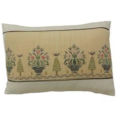 19th Century Turkish Embroidery Lumbar Pillow 8