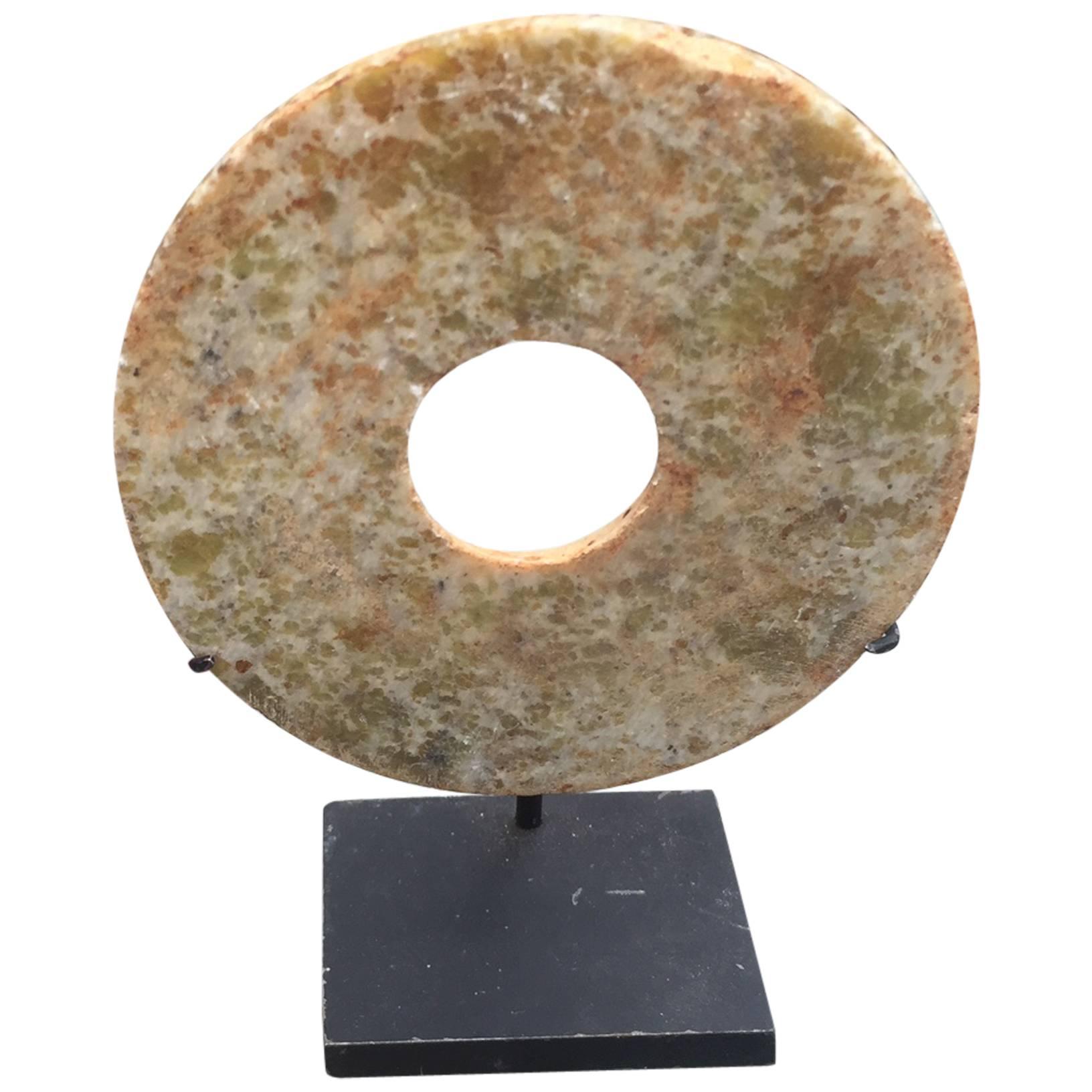 Ancient China, Qi Jia Culture, Early Bronze Age, China Jade Bi Disc with Stand