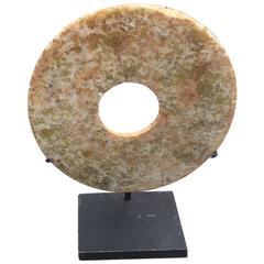 Ancient China, Qi Jia Culture, Early Bronze Age, China Jade Bi Disc with Stand