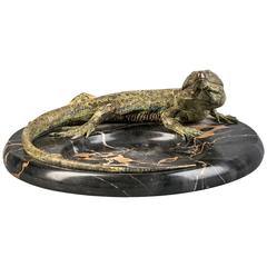 Vienna Bronze and Marble Iguana Coupe, circa 1880