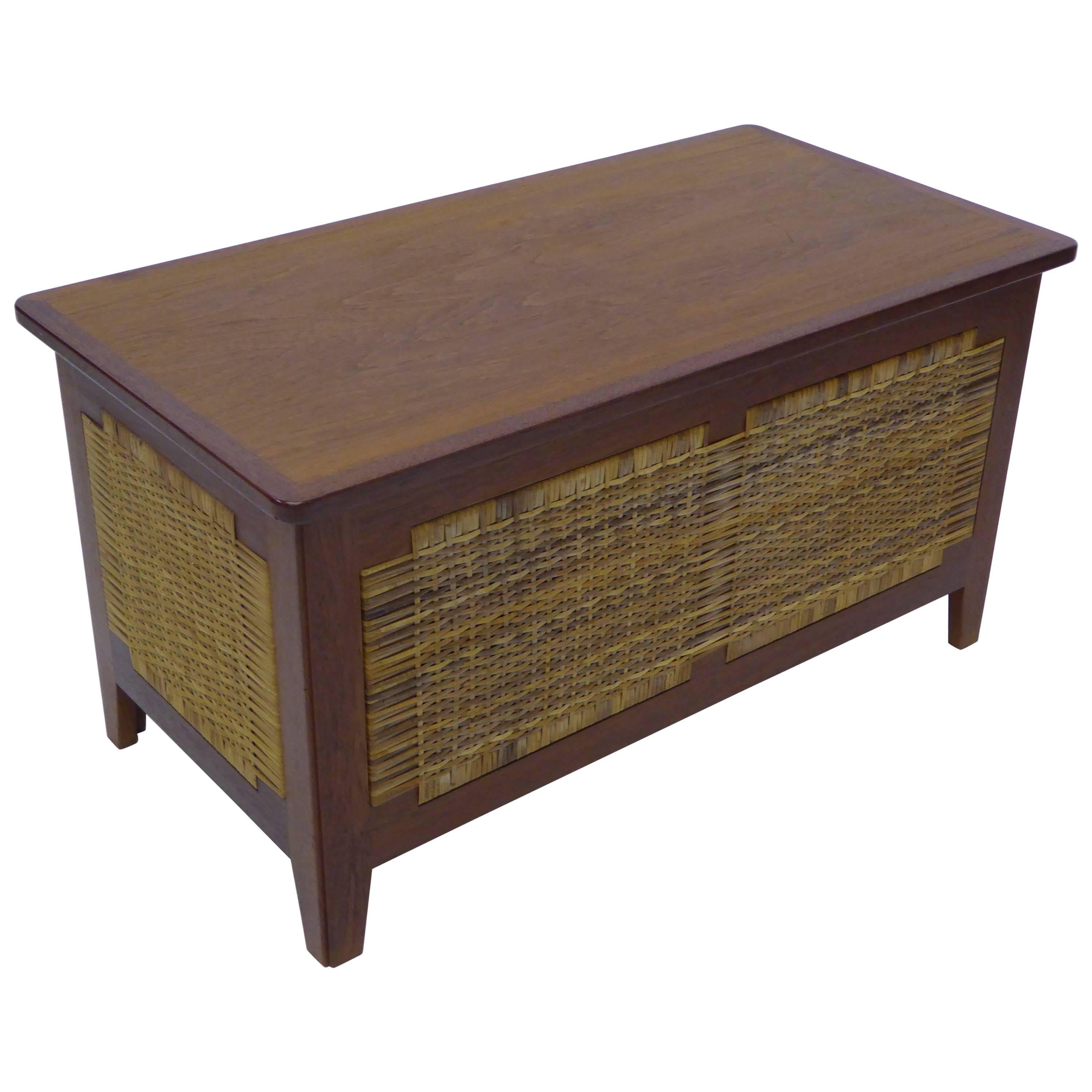 Danish Modern Kai Winding Ph52 Teak Cane Blanket Chest for Poul Hundevad Denmark