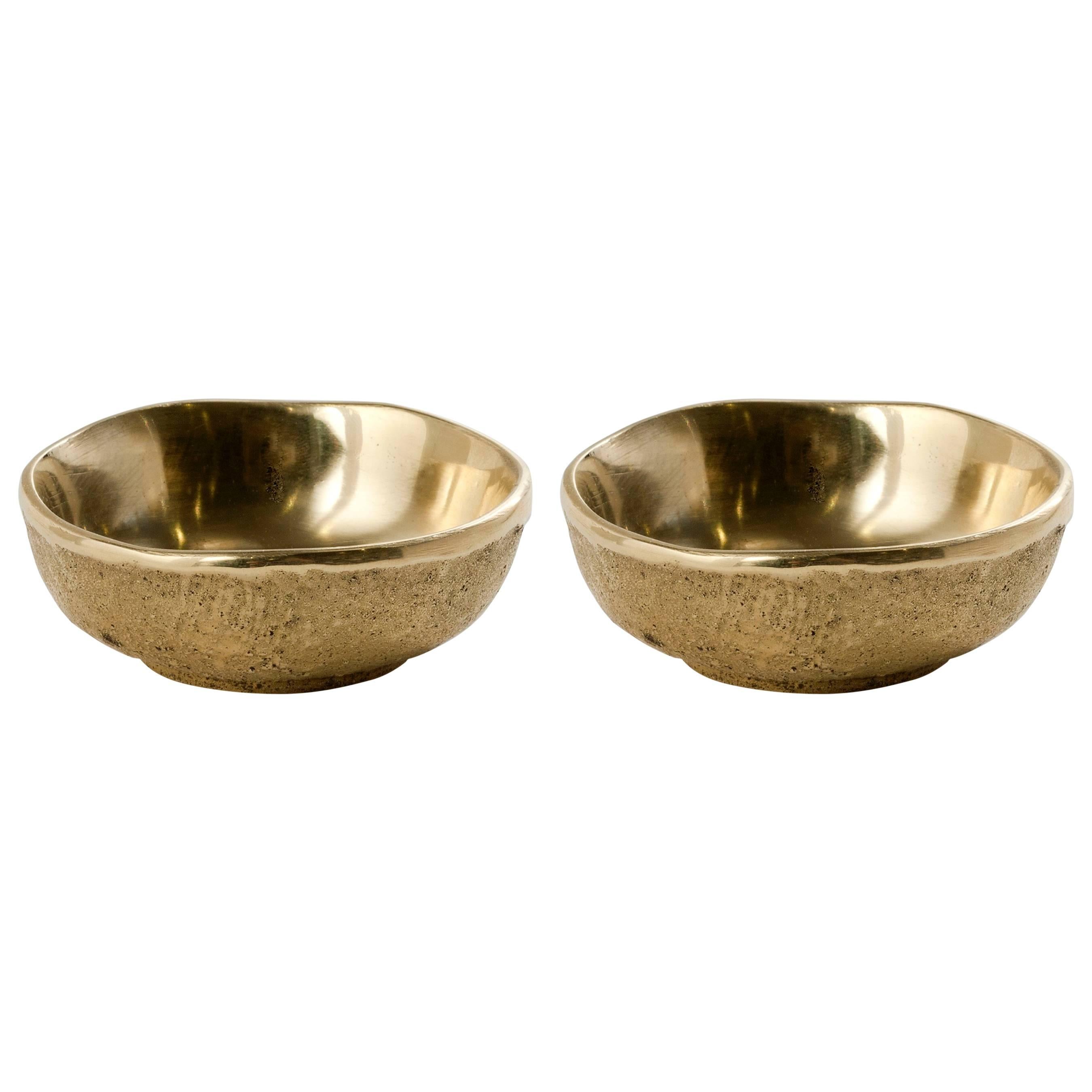 Pair of Sand Cast Bronze Bowls by Jaimal Odedra