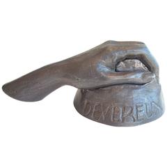Robert Graham Lead, Metal Sculpture Hand, Desk Paperweight, Signed, Dated 1982 3