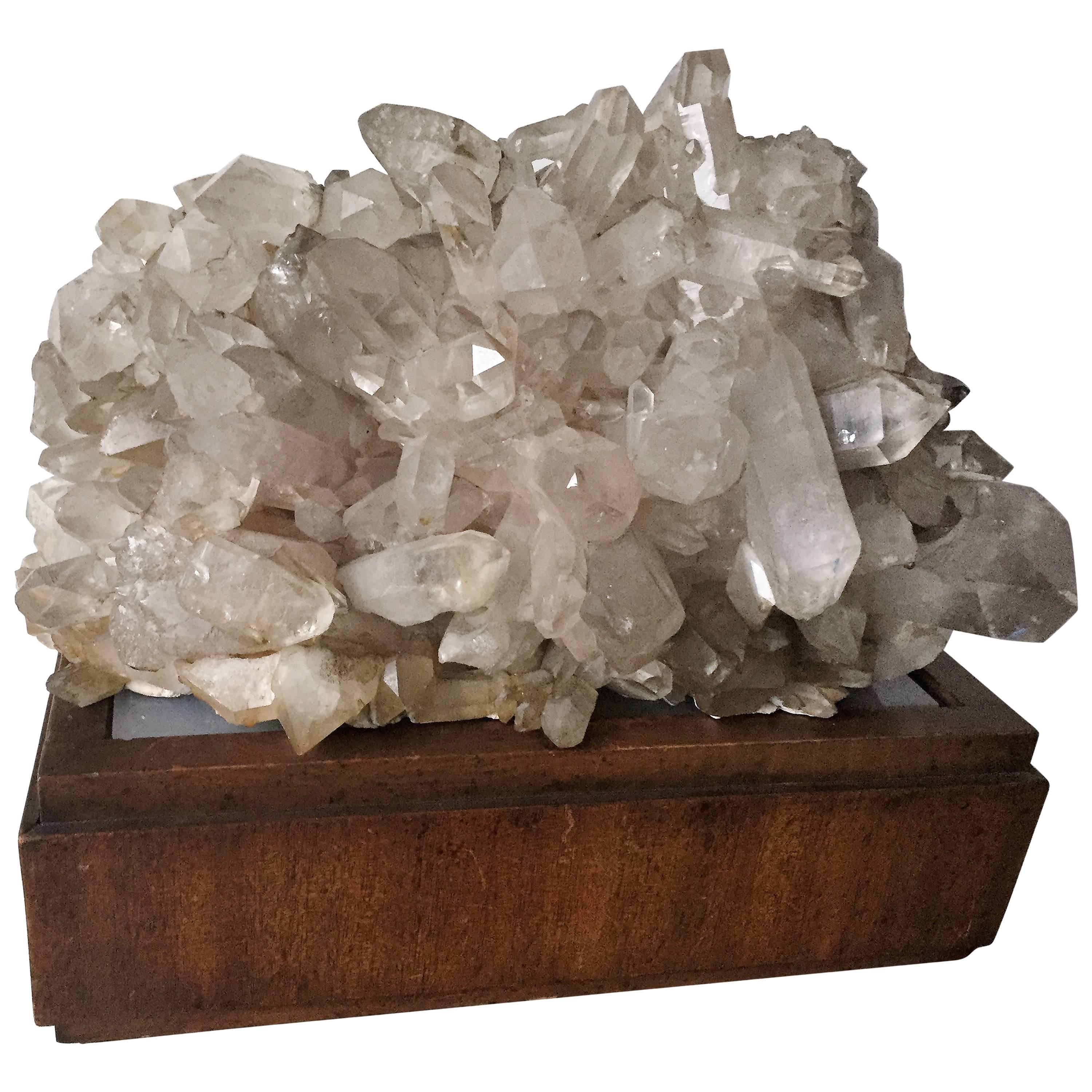 Carole Stupell Quartz Rock Crystal on Illuminated Base Lamp