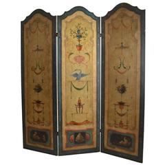 Hand-Painted Art Deco Folding Screen