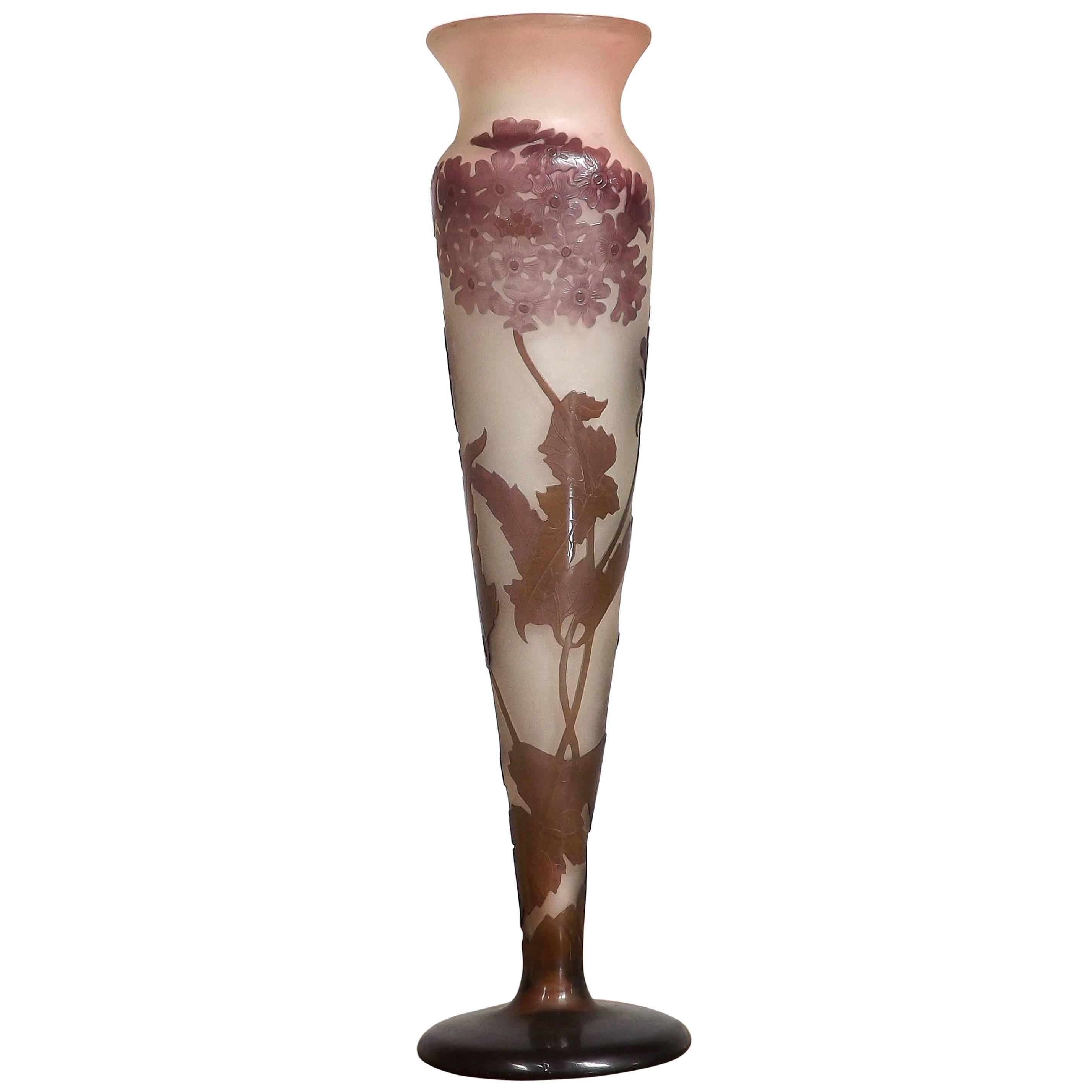 Gallé Primevere Floral Cameo Vase, 1905