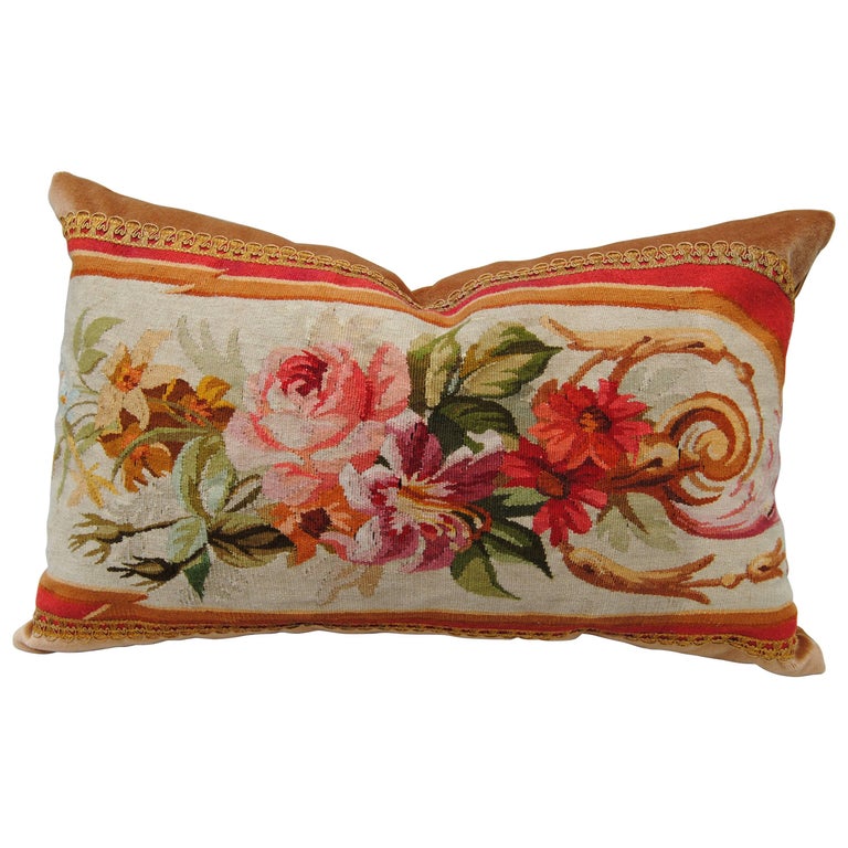 Antique French Aubusson Pillow, Late 19th Century For Sale at 1stDibs
