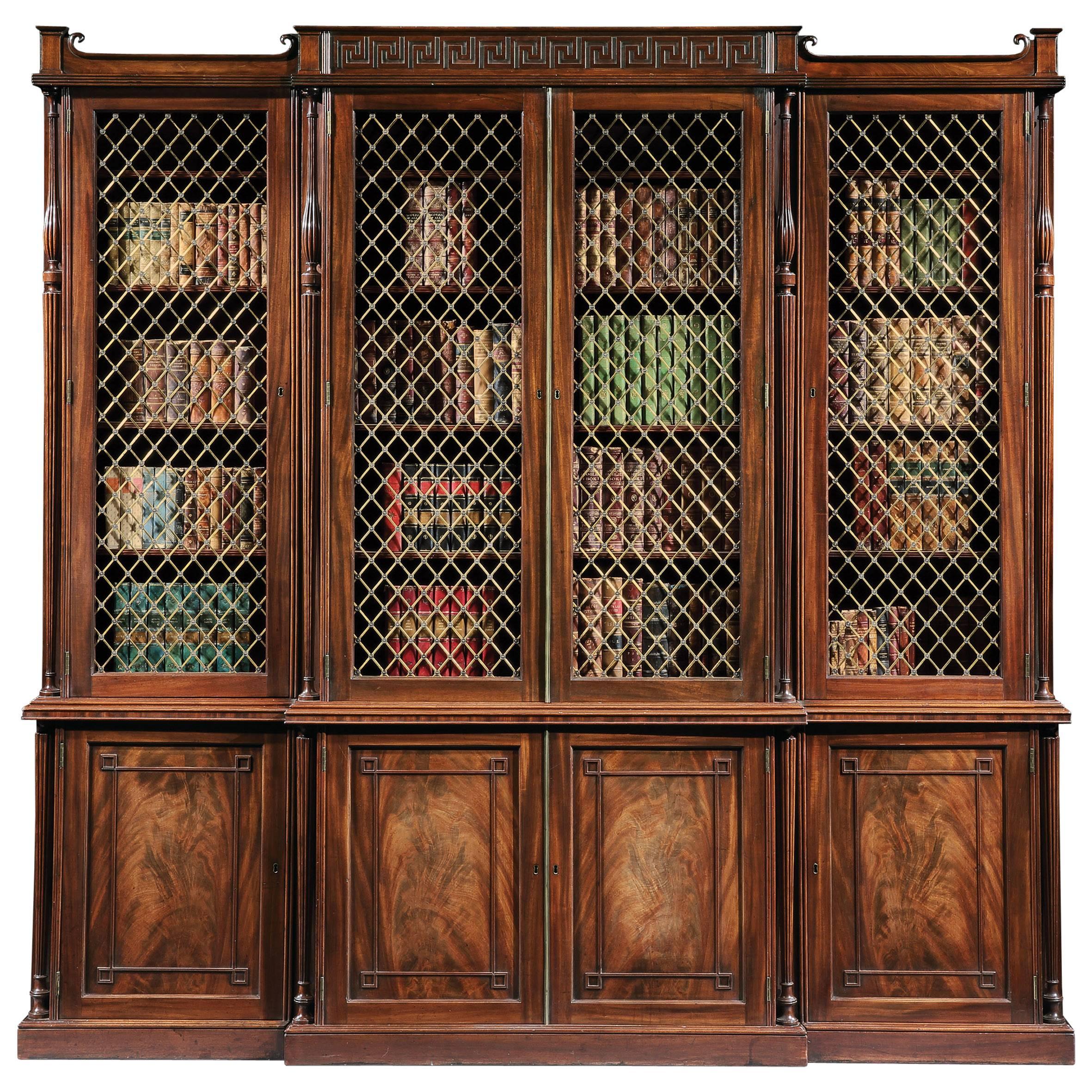Antique 19th Century English Mahogany Library Bookcase by Gillows 