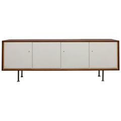 Rosewood and Tooled Leather Credenza by Otto Schulz