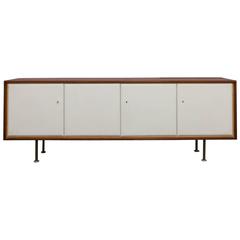 Rosewood and Tooled Leather Credenza by Otto Schulz