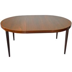 Mid-Century Round or Oval Rosewood Dining Table with Leaves