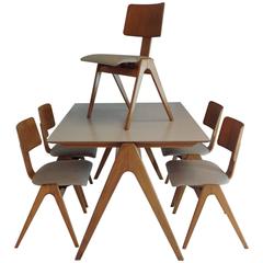 First Edition Version for Private Use, Table and Five Stacking Chairs, Robin Day