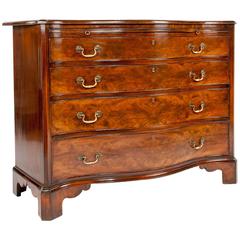 Wonderful Antique Flame Mahogany Serpentine Chest of Drawers  