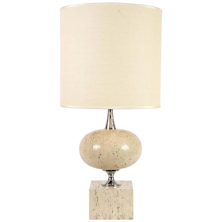1970s Lamp in Stone Designed by Maison Barbier For Sale
