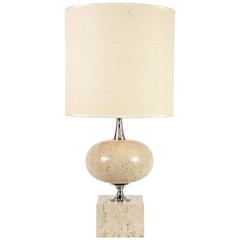 1970s Lamp in Stone Designed by Maison Barbier