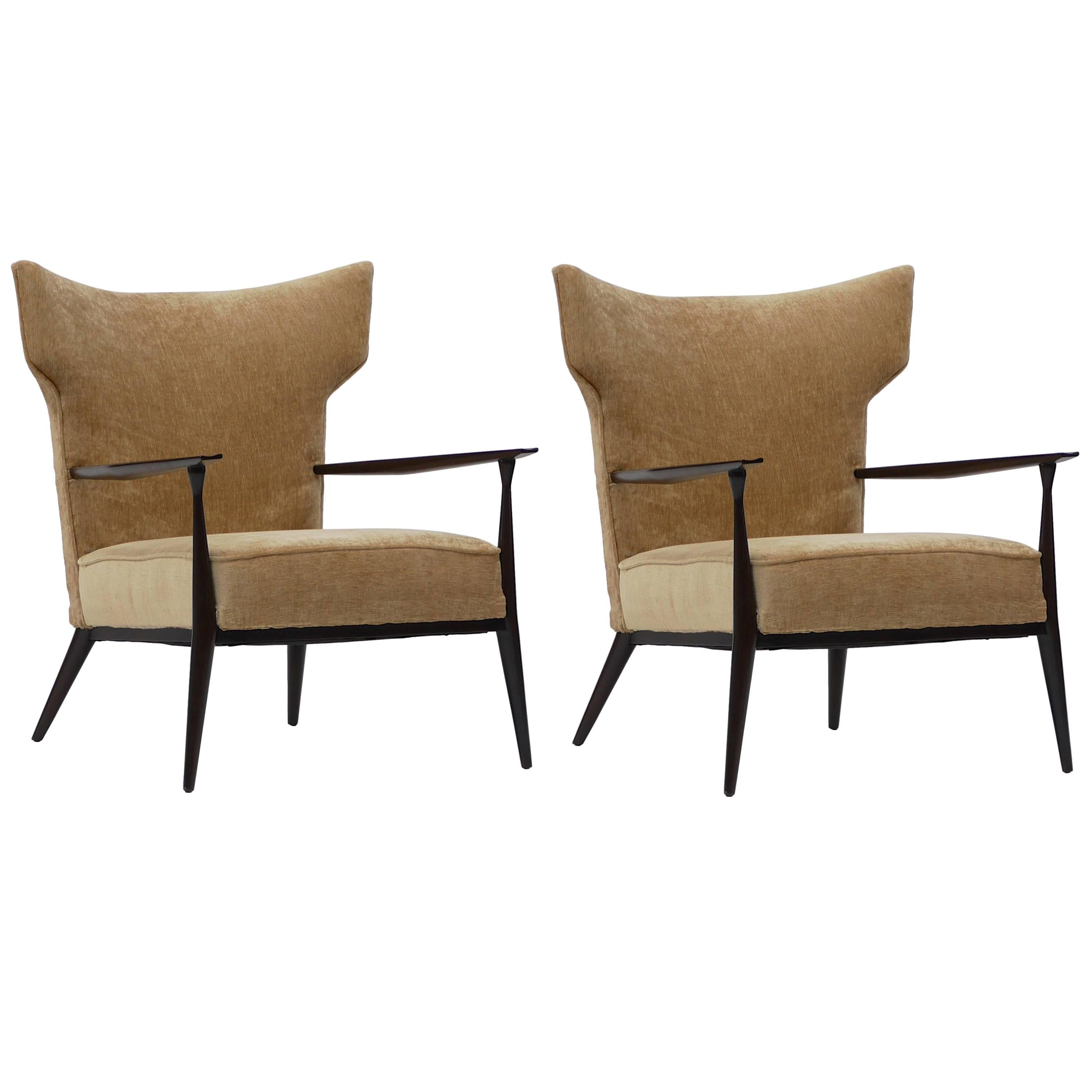 Pair of Paul McCobb Wingback Lounge Chairs