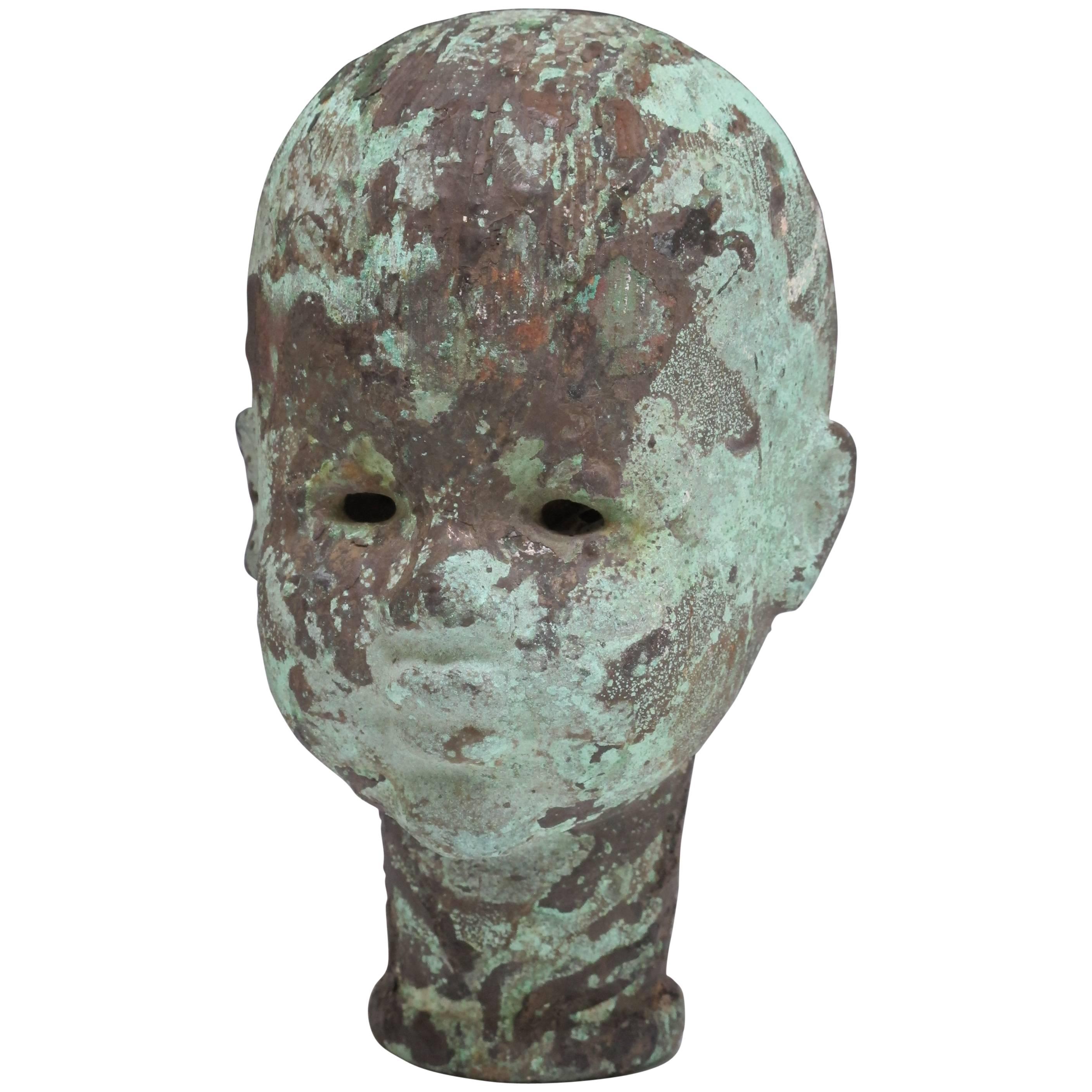 Large Copper Doll Head Mold For Sale