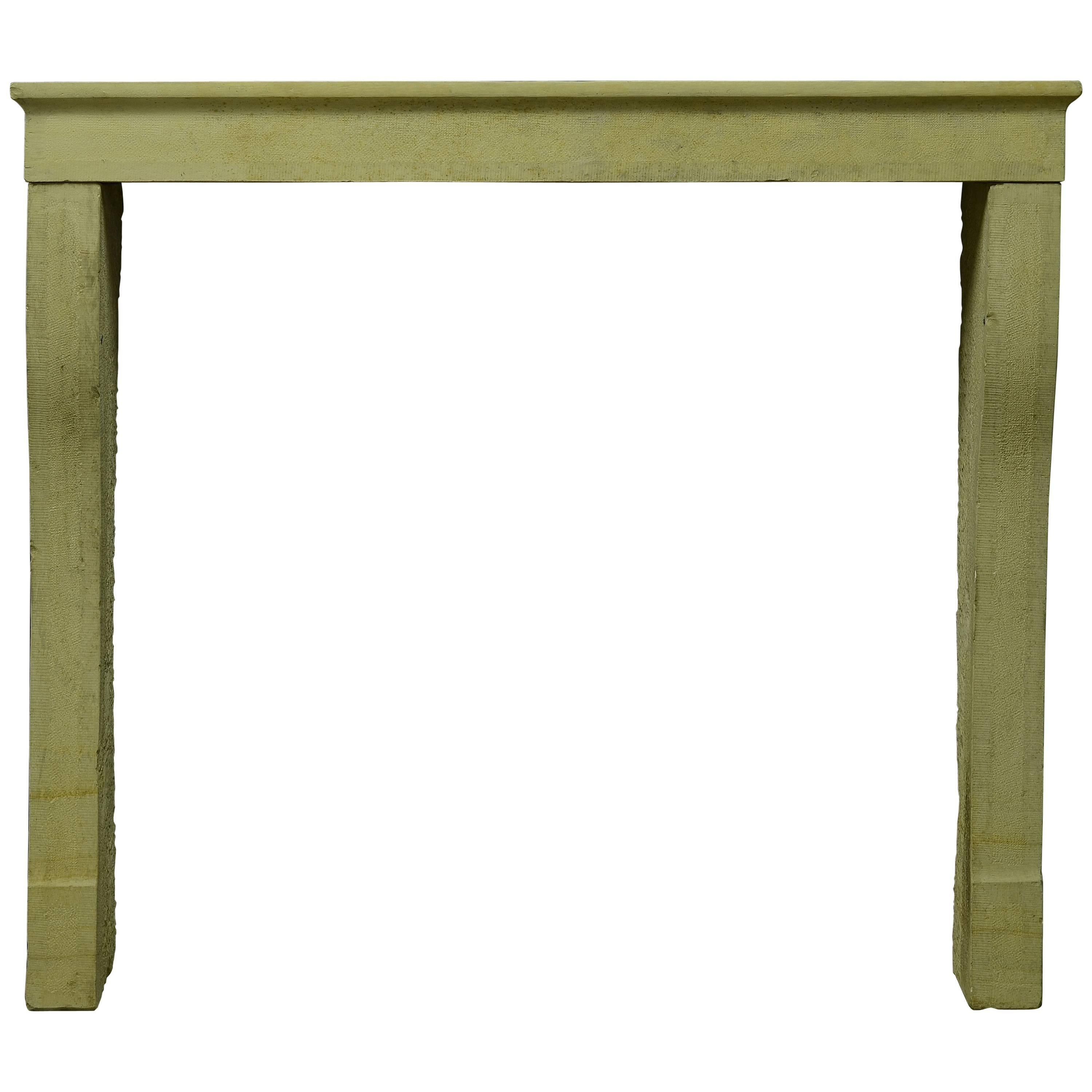 Antique French Limestone Fireplace Mantel, 19th Century For Sale