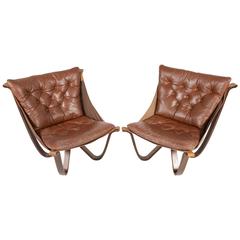 Pair of Falcon Style Lounge Chairs 