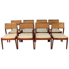 Set of Eight Jens Risom Dining Chairs