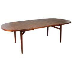 Jens Risom Walnut Floating Top Dining Table